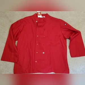 New Men's red Chefworks chef jacket 2XL